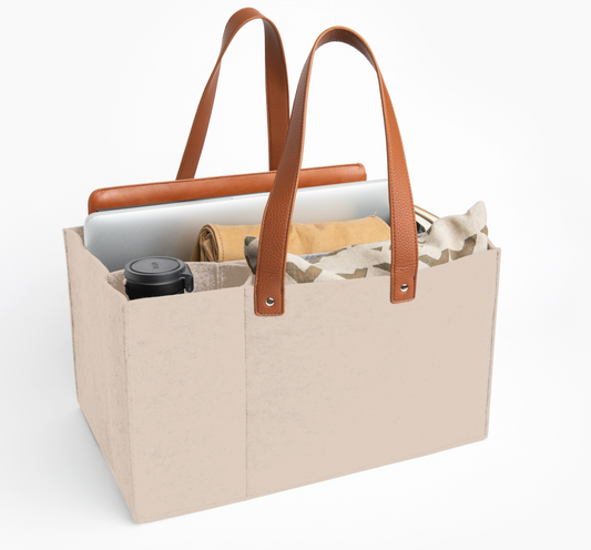 Work From Home Tote Bag - Beige